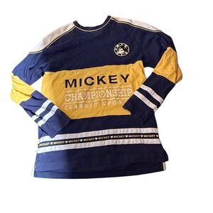 Vtg Disney Store Mickey Championship Classic Sports Long Sleeve Shirt Unisex S